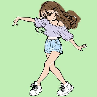 realistic girl danceing