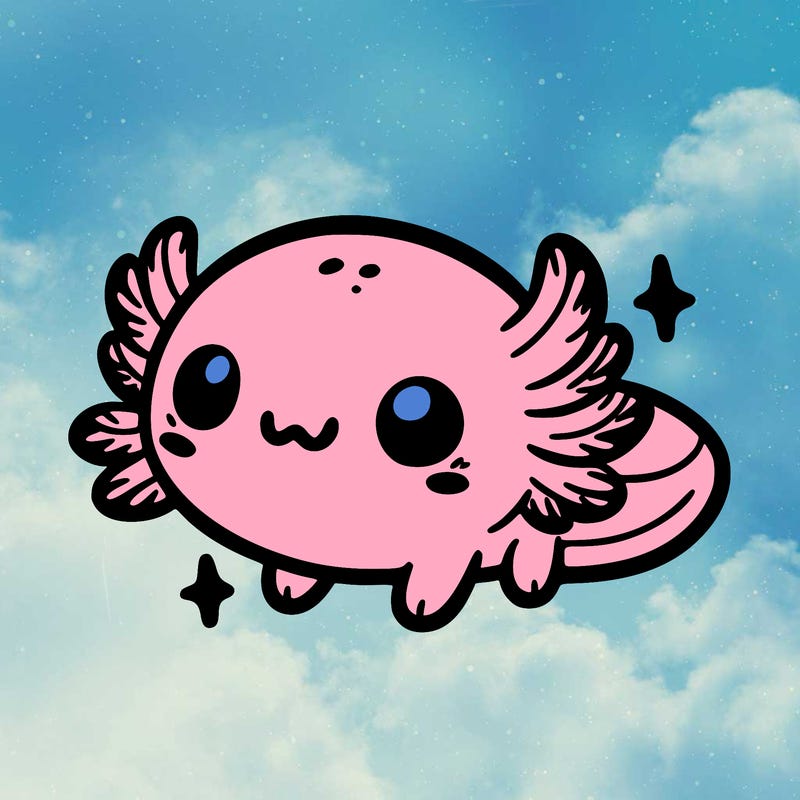 cute easy baby axolotl