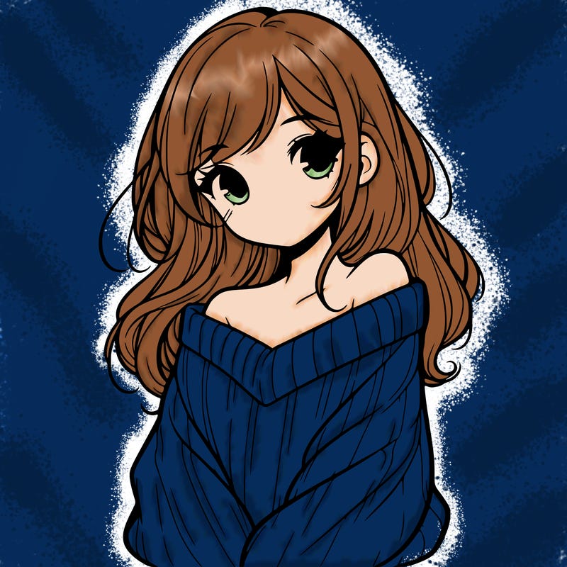 shy pretty girl wearing a sweater that is falling off one shoulder portrait