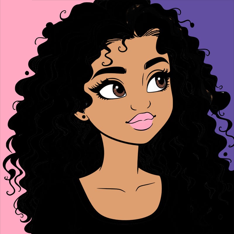 realistic girl with curly hair