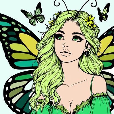 butterfly fairy realistic girl
