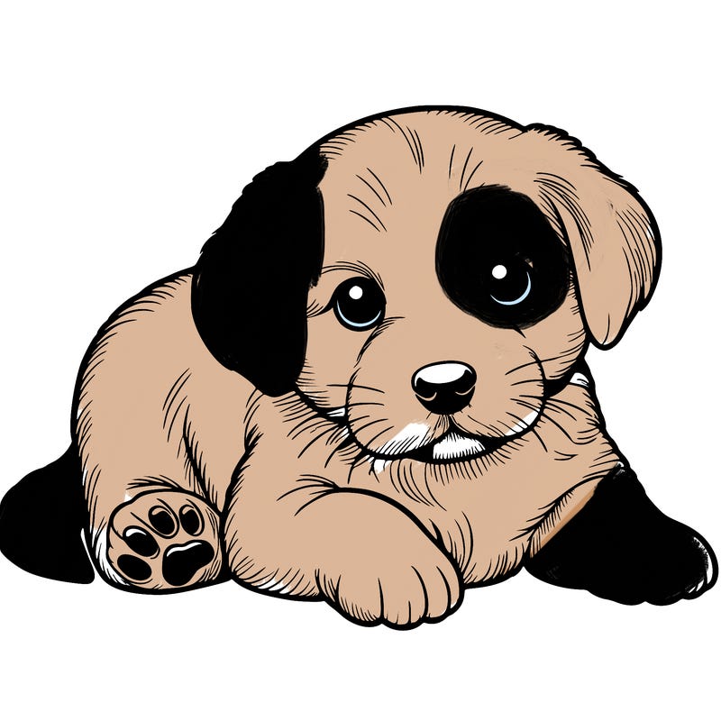 a cute realistic puppy