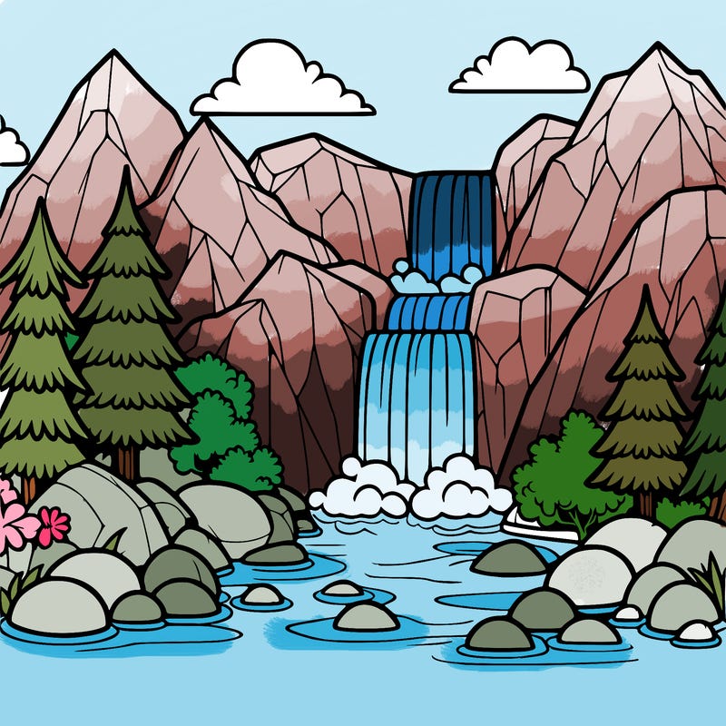 waterfall in mountain