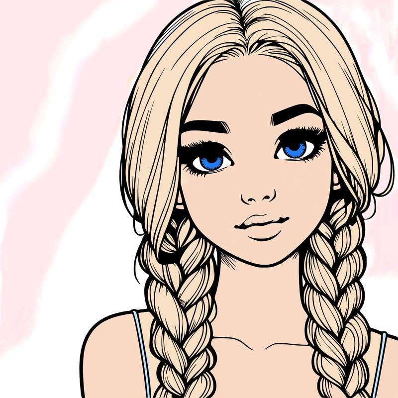 realistic girl with braids