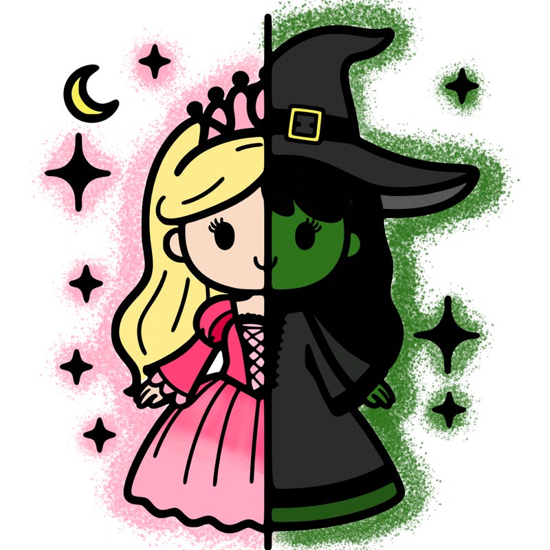 split princess and witch