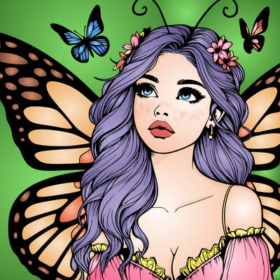 butterfly fairy realistic girl
