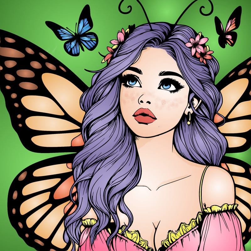 butterfly fairy realistic girl