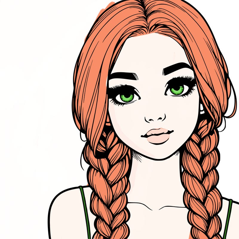 realistic girl with braids