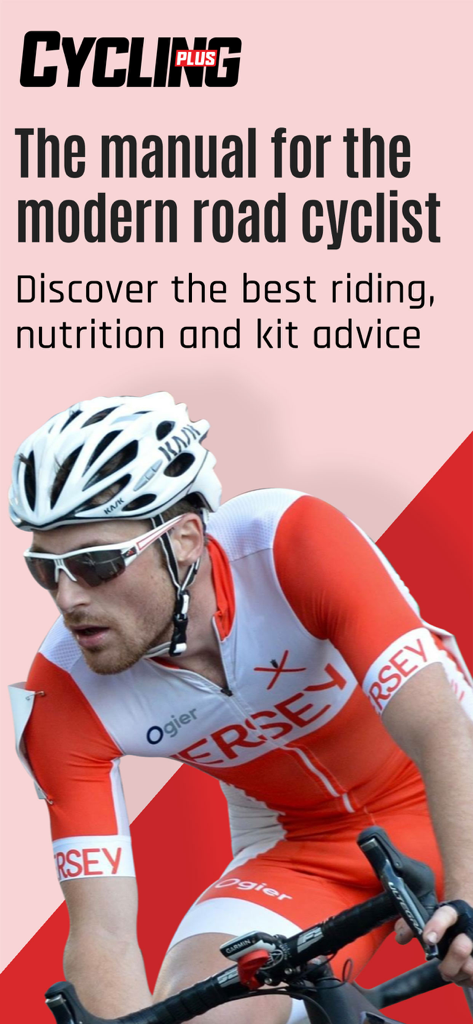 A road cyclist in gear on the Cycling Plus Magazine app cover with the text The manual for the modern road cyclist.