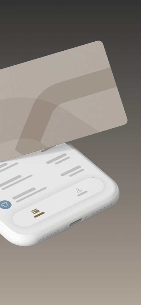 Eine 3D-Perspektive eines Smartphones, das die debiX plus App-Oberfläche mit einer digitalen Debitkarte anzeigt, die darüber schwebt.