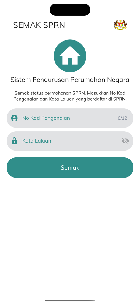 TEDUH - Login screen for the TEDUH mobile app showing fields for identity card number and password