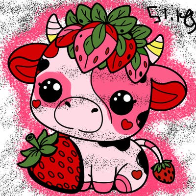 cute strawberry cow