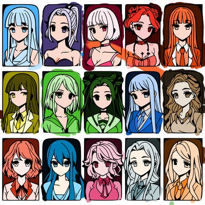 girls that look diffrent anime