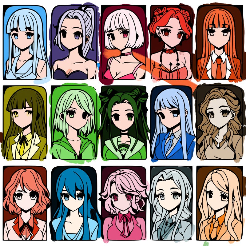 girls that look diffrent anime