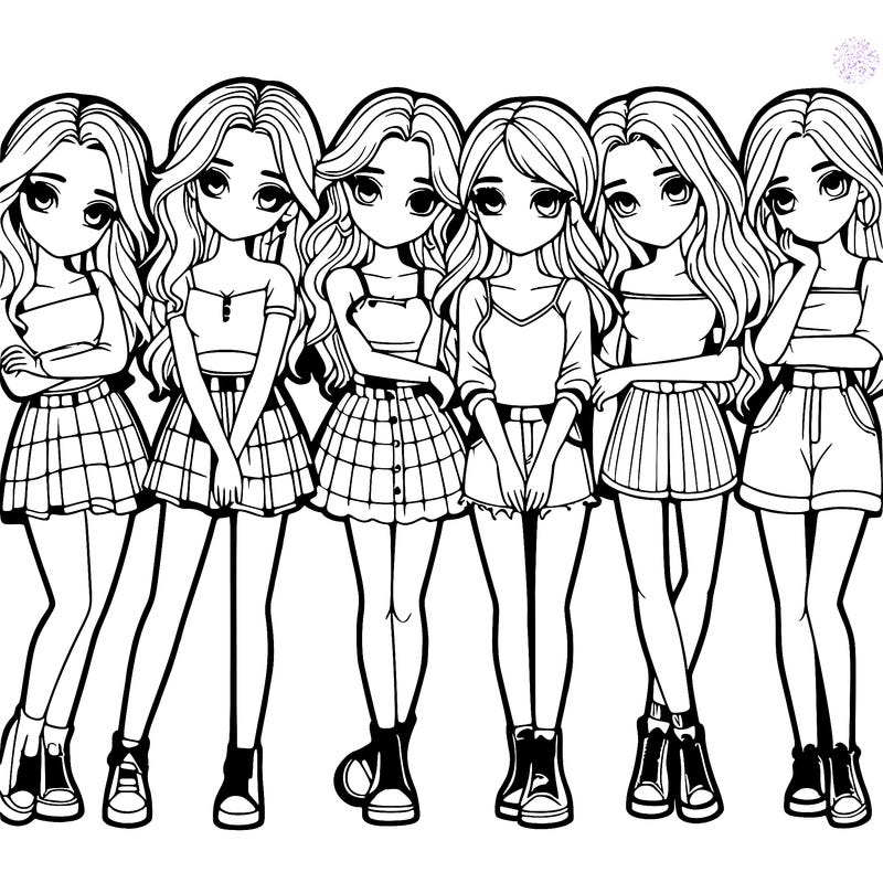 a group of girls realistic