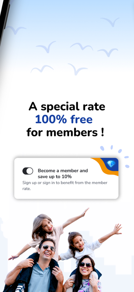 La app de Louvre Hotels Group muestra tarifas especiales para miembros y una oferta de descuento del diez por ciento