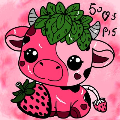cute strawberry cow