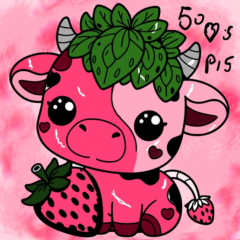 cute strawberry cow