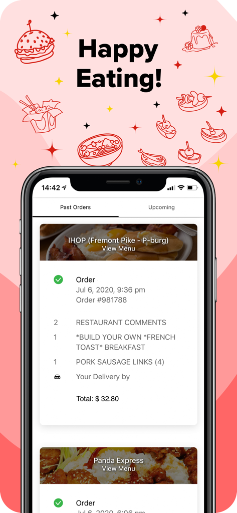 Hopper Maui - Hopper Maui food delivery app past orders interface