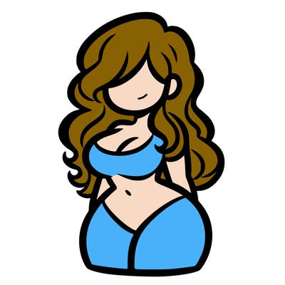 curvy woman with hair