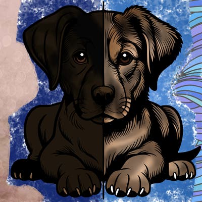 realistic dog split picture