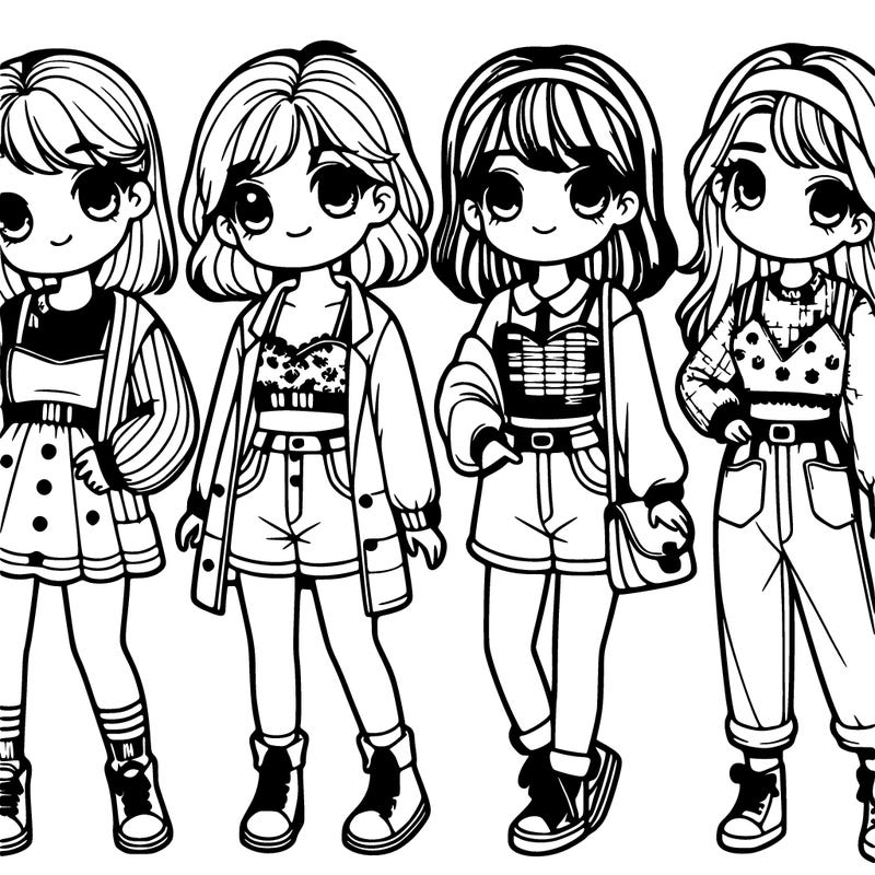 5 girls in cute outfits