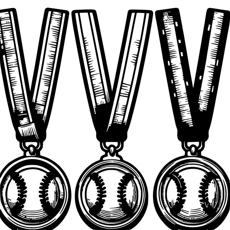 realistic softball medals