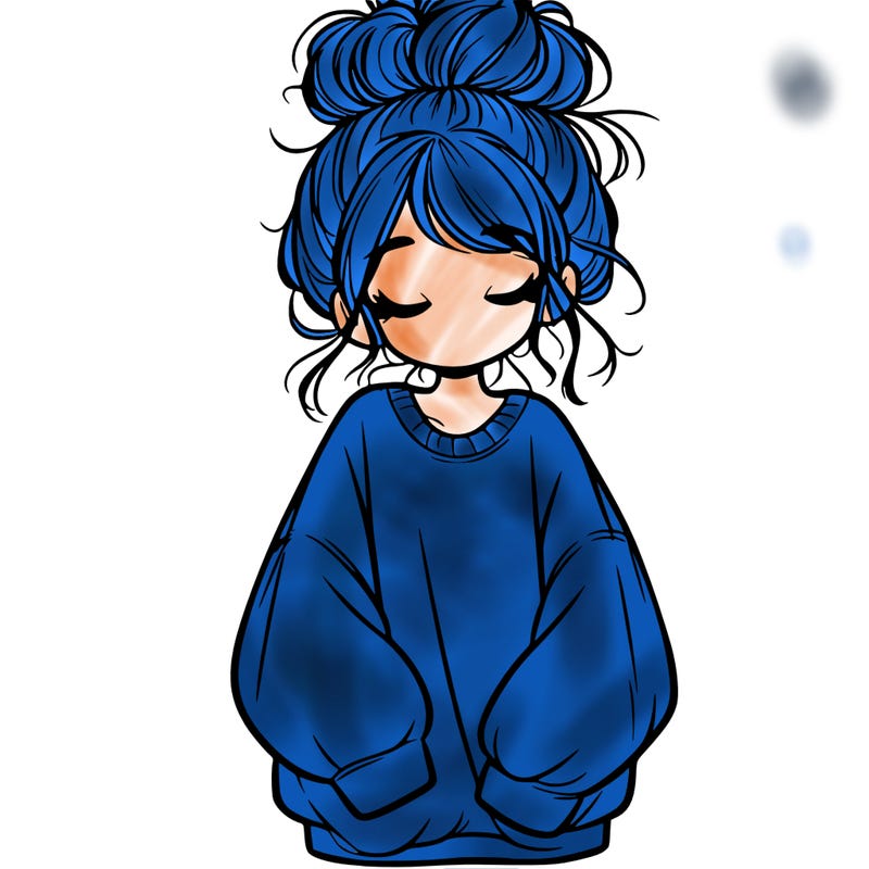 girl with baggy sweatshirt and messy bun