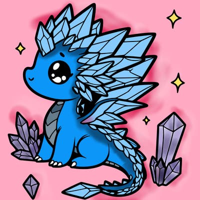 little cute crystal dragon