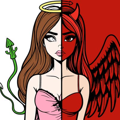 devil vs angel realistic girl