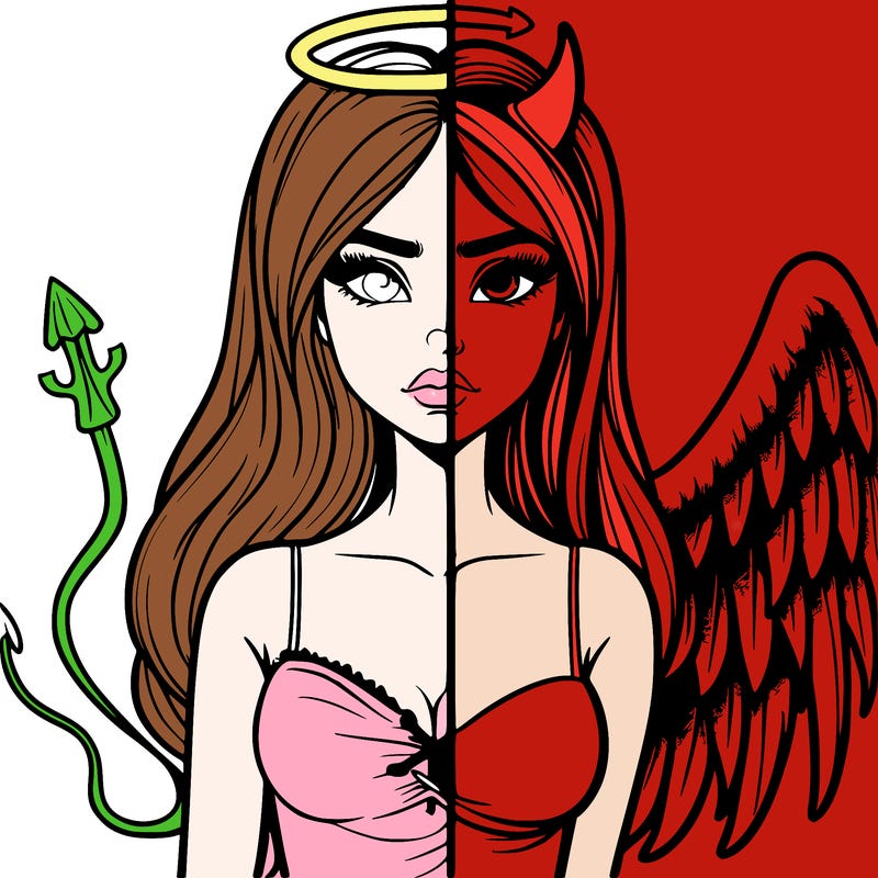 devil vs angel realistic girl