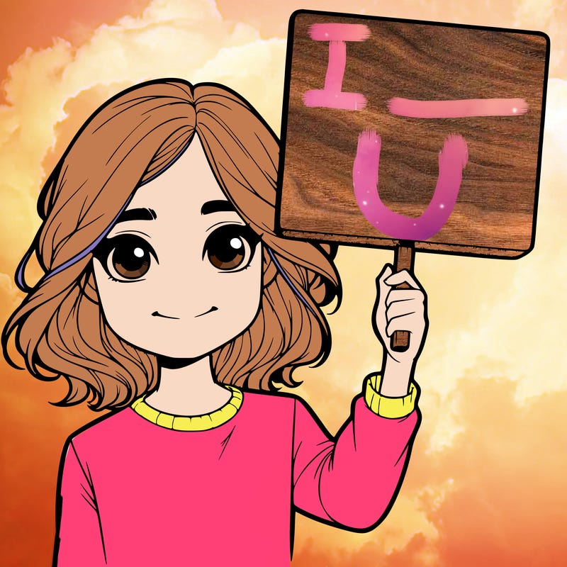 realistic girl holding up a sign