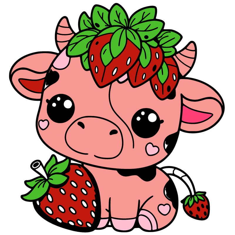 cute strawberry cow