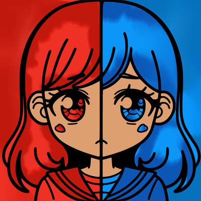 a split of a girl