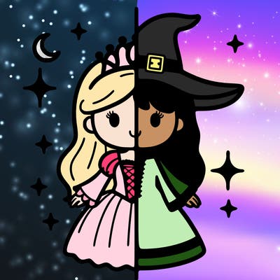split princess and witch