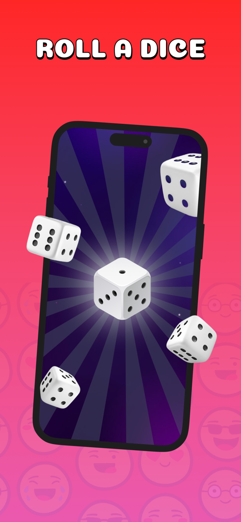 Truth Or Dare - Party Games - A smartphone showing a digital dice roll feature for the Truth or Dare party game app