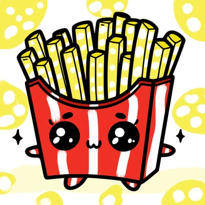 a cute. french fries