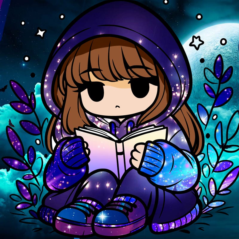 girl in oversized hoodie reading a book