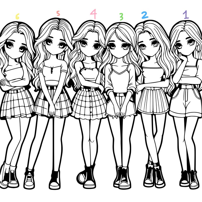 a group of girls realistic