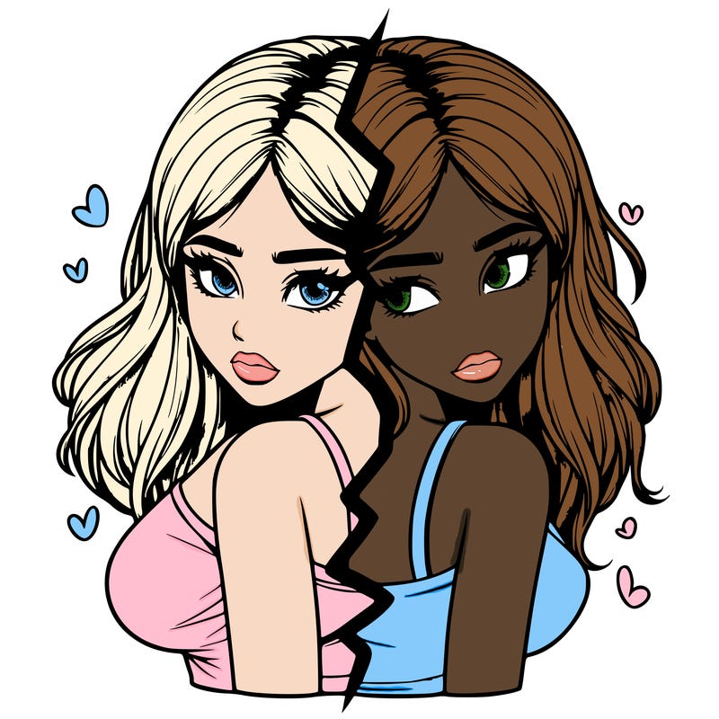 realistic girl split