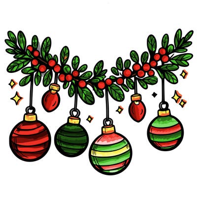 christmas garland with big bulbs