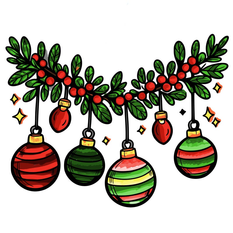 christmas garland with big bulbs