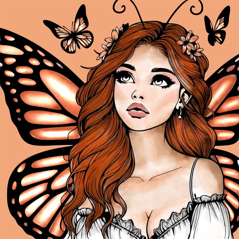 butterfly fairy realistic girl