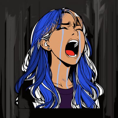 screaming realistic, girl