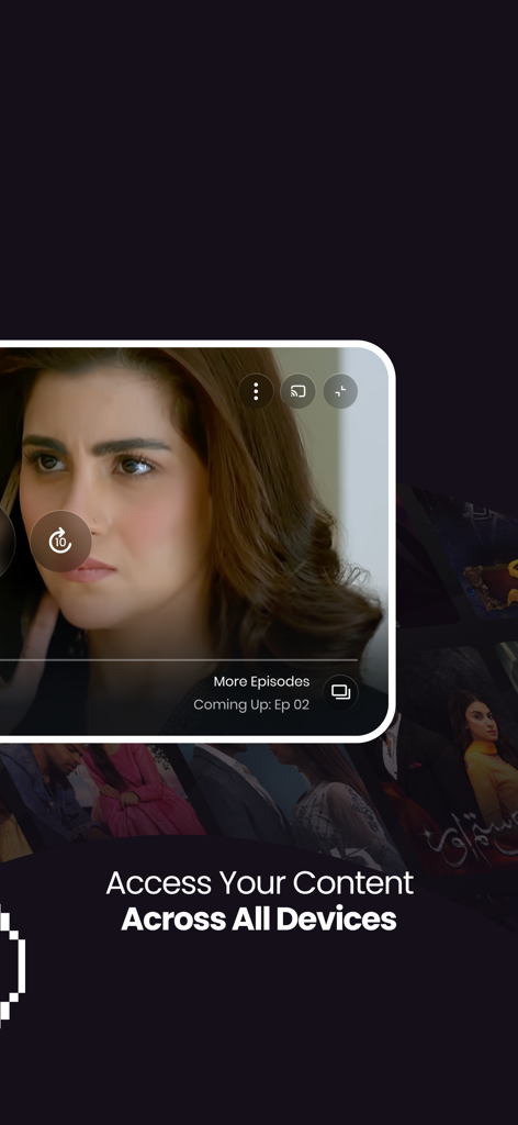 ARY ZAP app interface displaying a video player with multi-device support message