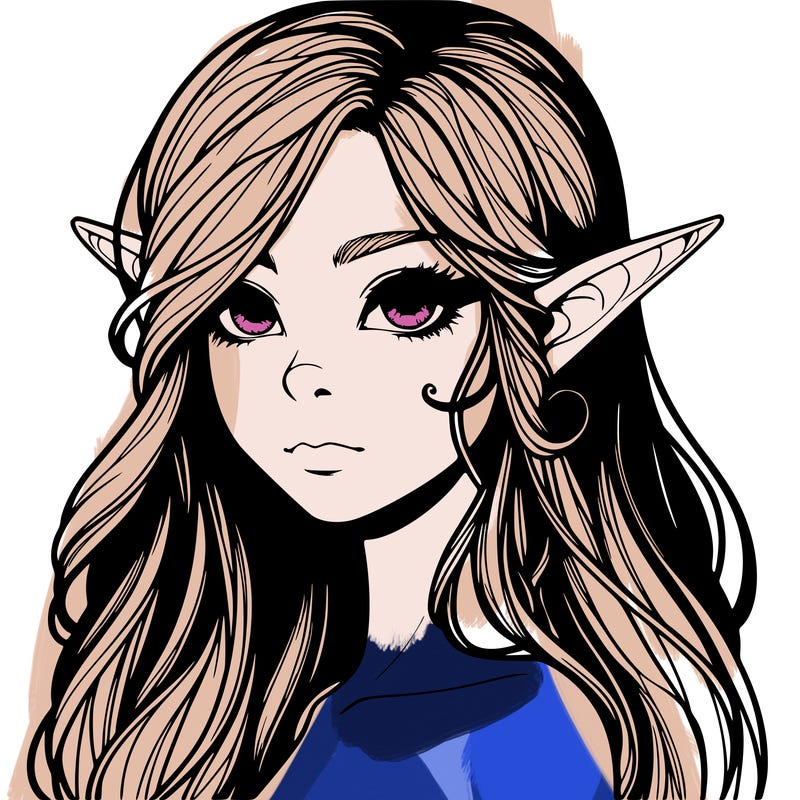 elf girl realistic dark fantasy