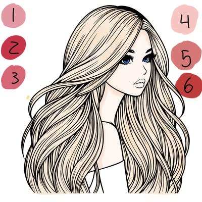 realistic girl with long realistic hair