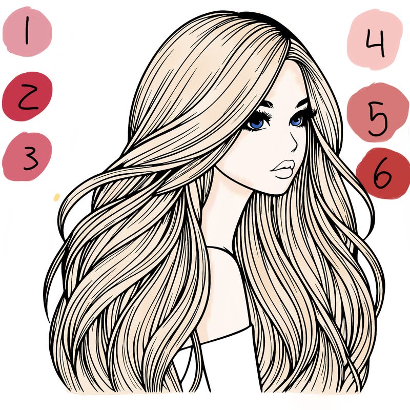 realistic girl with long realistic hair