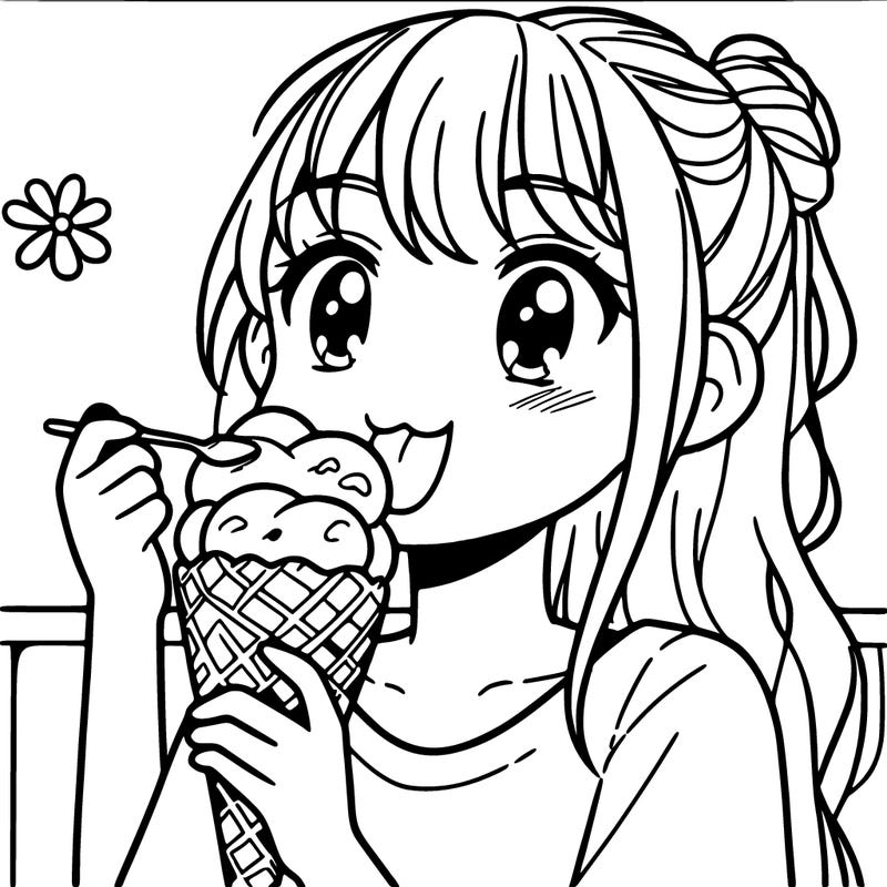 a girl eating ice cream