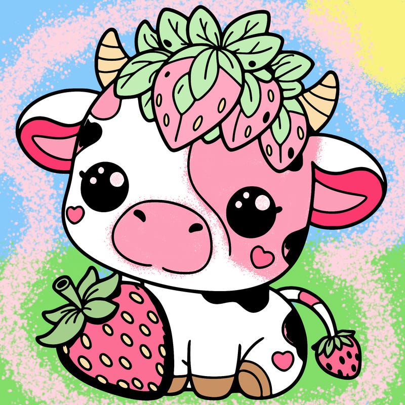 cute strawberry cow